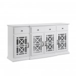 Landon 60" Tiered Fretwork Sideboard - White