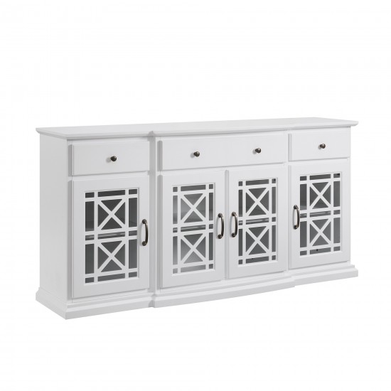 Landon 60" Tiered Fretwork Sideboard - White