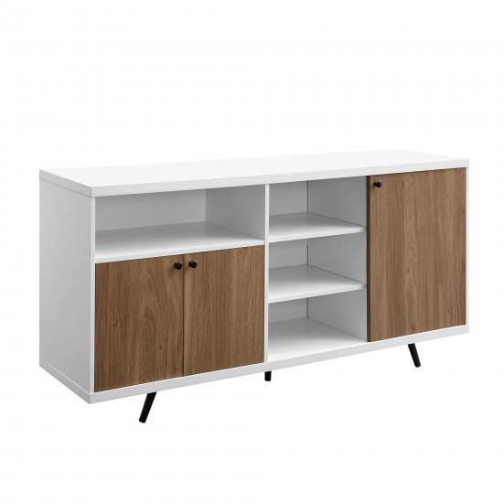 Rogan 60" 3 Door Sideboard - Solid White/English Oak