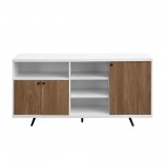 Rogan 60" 3 Door Sideboard - Solid White/English Oak