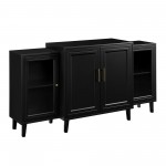 Laurel 62" 4 Door Tiered Modern Sideboard - Black