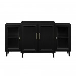 Laurel 62" 4 Door Tiered Modern Sideboard - Black