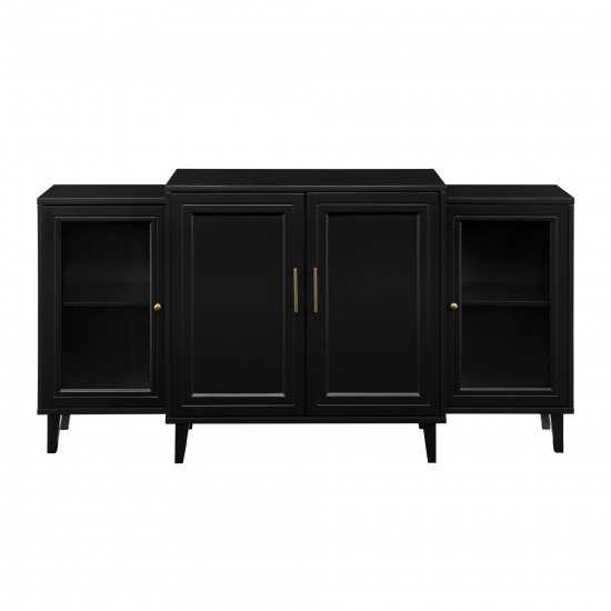 Laurel 62" 4 Door Tiered Modern Sideboard - Black