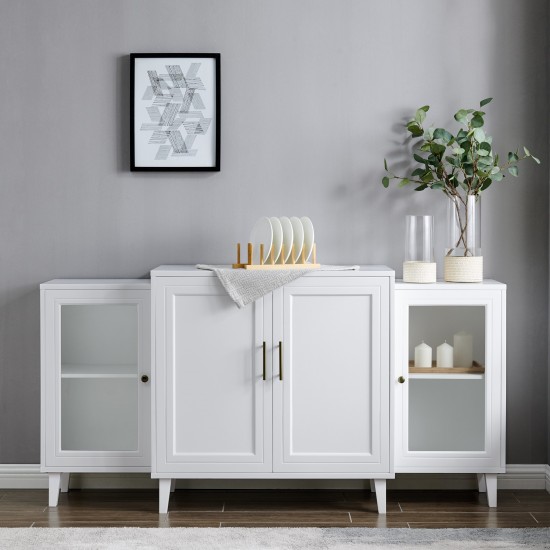 Laurel 62" 4 Door Tiered Modern Sideboard - White