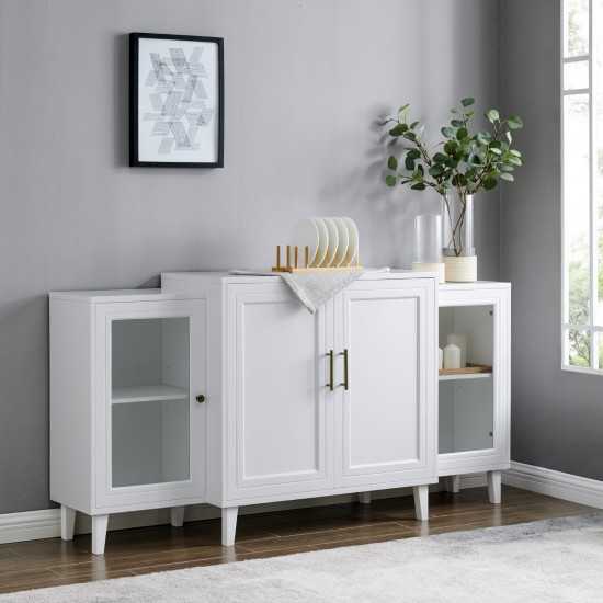 Laurel 62" 4 Door Tiered Modern Sideboard - White