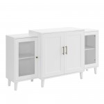 Laurel 62" 4 Door Tiered Modern Sideboard - White