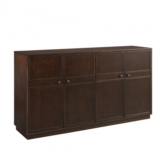 Noah 62" Framed 4 Door Sideboard - Dark Brown Oak