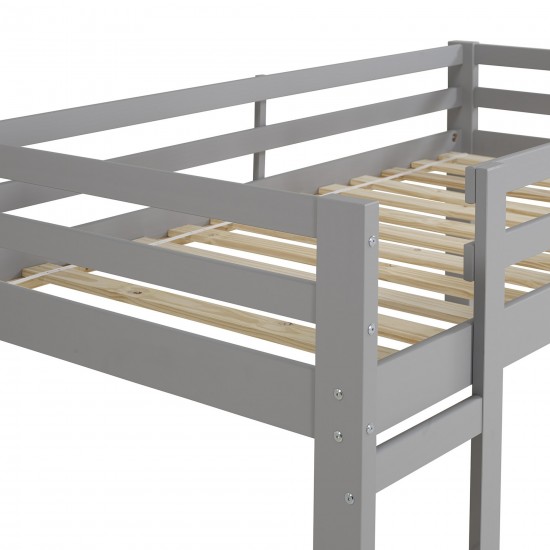 Solid Wood Triple Bunk Bed - Grey