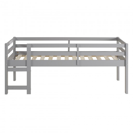 Solid Wood Low Loft Bed - Grey