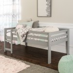 Solid Wood Low Loft Bed - Grey