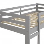 Solid Wood Low Loft Bed - Grey