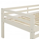 Solid Wood Low Loft Bed - White