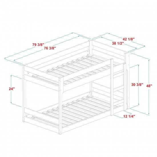 Winslow Jr Twin Over Twin Mod Bunk Bed - Caramel