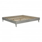 Solid Wood King Platform Bed - Grey Brush