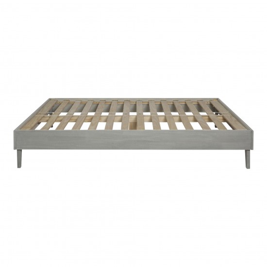 Solid Wood King Platform Bed - Grey Brush