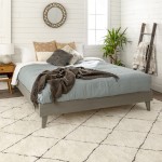 Solid Wood King Platform Bed - Grey Brush