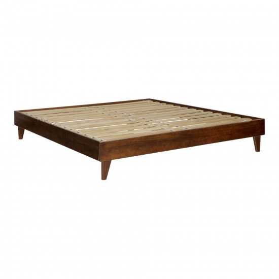 Solid Wood King Platform Bed - Walnut