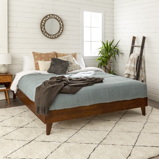 Solid Wood King Platform Bed - Walnut