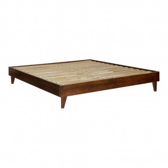 Solid Wood King Platform Bed - Walnut