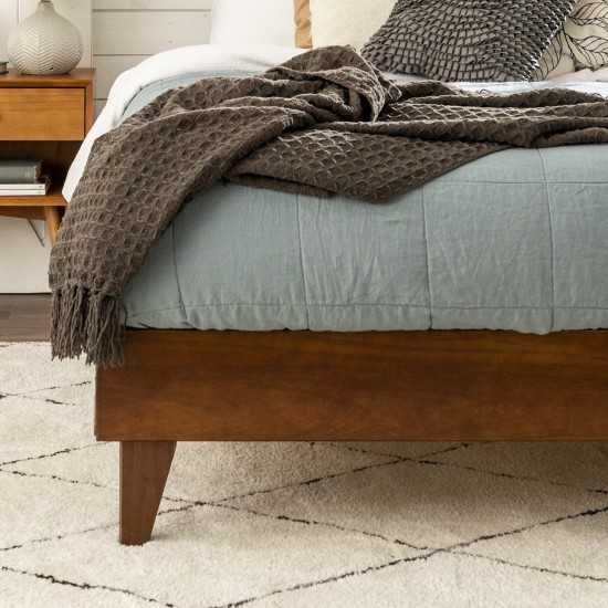 Solid Wood King Platform Bed - Walnut