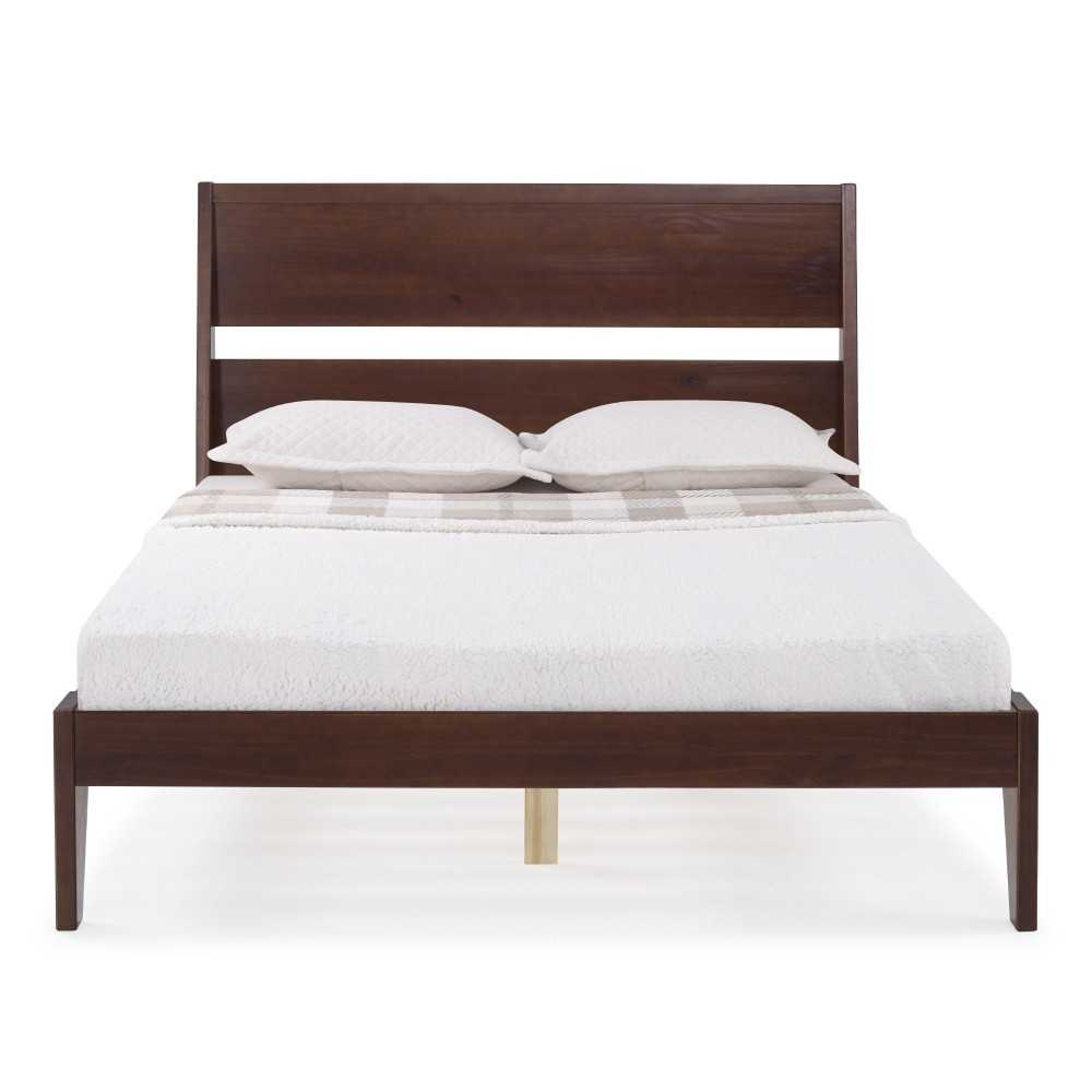 Malyn Queen Solid Wood Modern Platform Bed - Walnut