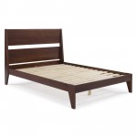 Malyn Queen Solid Wood Modern Platform Bed - Walnut