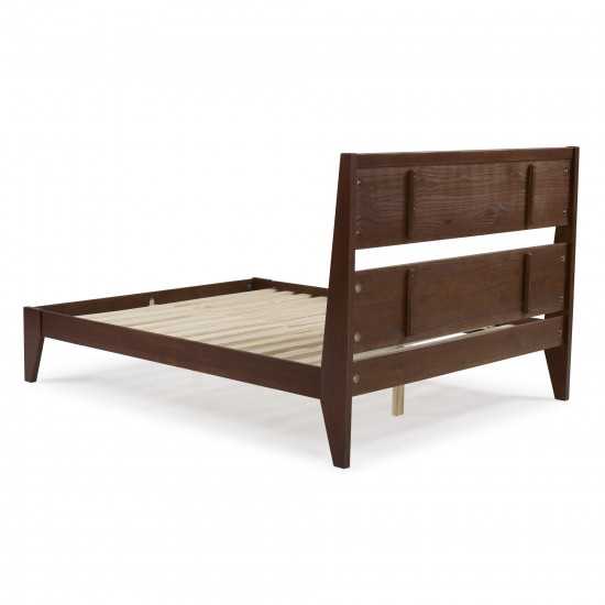 Malyn Queen Solid Wood Modern Platform Bed - Walnut