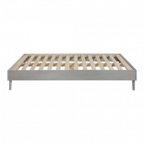 Solid Wood Queen Platform Bed - Grey Brush