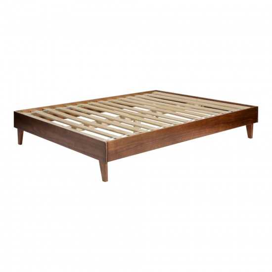 Solid Wood Queen Platform Bed - Walnut