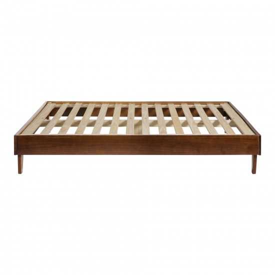 Solid Wood Queen Platform Bed - Walnut