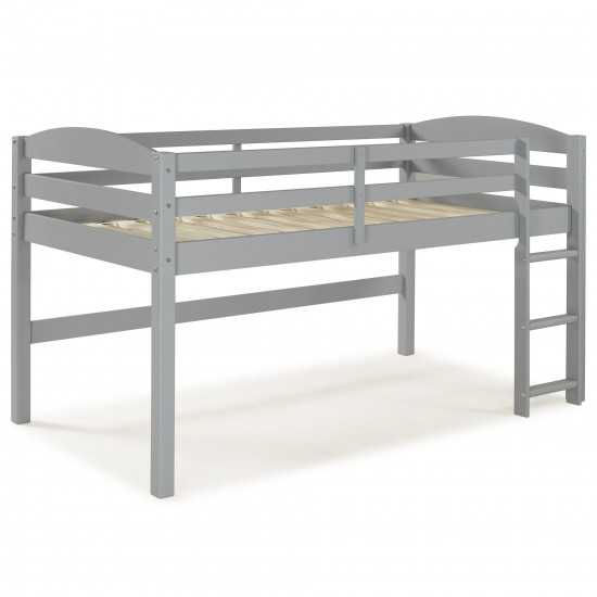 Solid Wood Low Loft Twin Bed - Grey