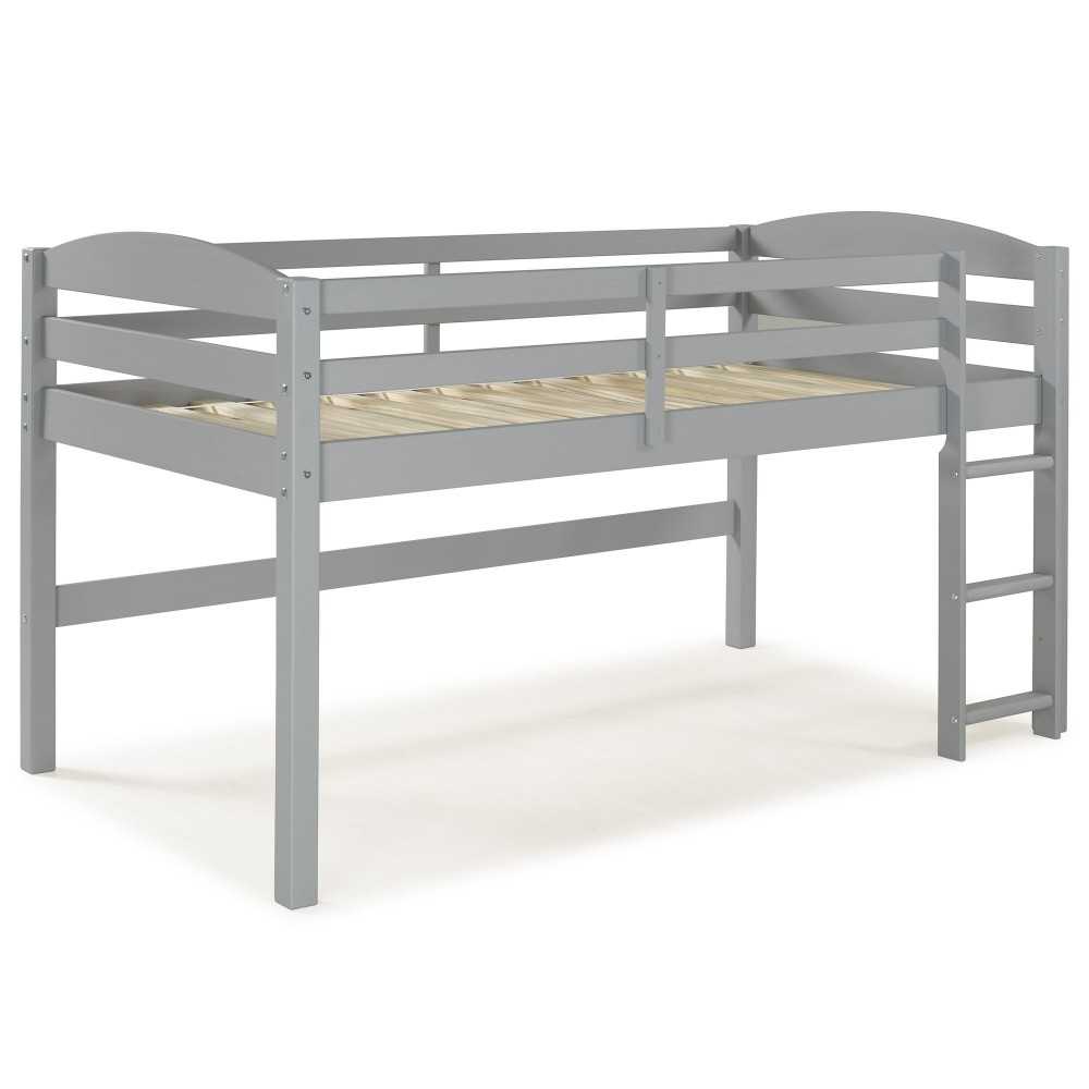 Solid Wood Low Loft Twin Bed - Grey Solid Wood Low Loft Twin Bed - Grey