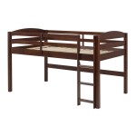 Solid Wood Low Loft Twin Bed - Walnut