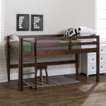 Solid Wood Low Loft Twin Bed - Walnut