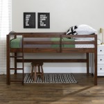 Solid Wood Low Loft Twin Bed - Walnut