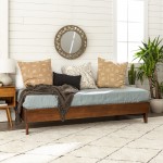 Solid Wood Twin Platform Bed - Walnut