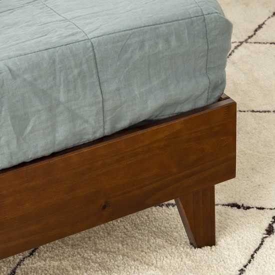 Solid Wood Twin Platform Bed - Walnut