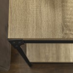 Angle Iron Rustic Wood End Side Table, Set of 2 - Driftwood