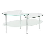 Mariner Mid Century Modern Dual Top Glass Coffee Table