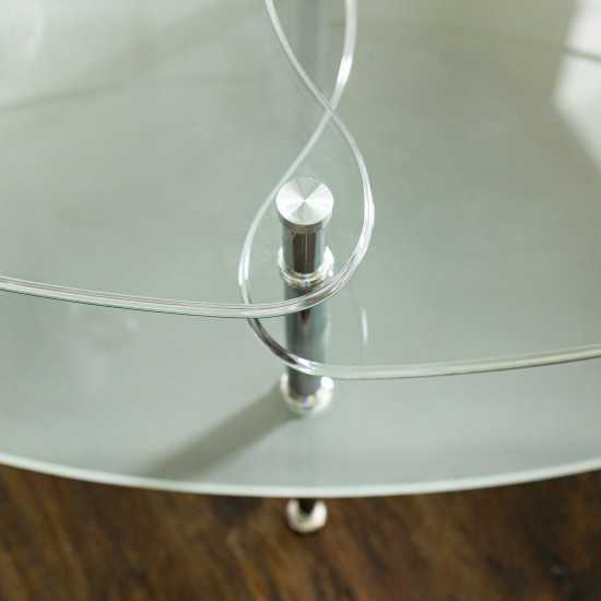 Mariner Mid Century Modern Dual Top Glass Coffee Table