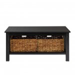 Mission Storage Coffee Table with Baskets - Black