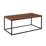 Lowell Open Box Frame Mixed Material Coffee Table - Dark Walnut