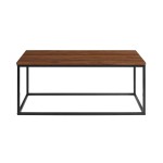 Lowell Open Box Frame Mixed Material Coffee Table - Dark Walnut