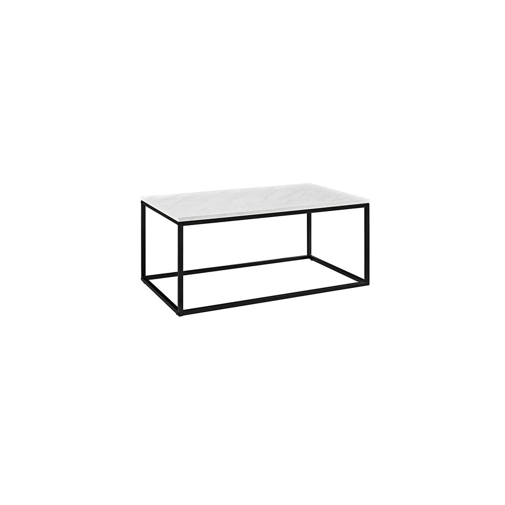 Lowell Open Box Frame Mixed Material Coffee Table - Faux White Marble