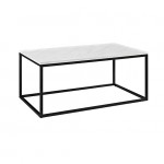 Lowell Open Box Frame Mixed Material Coffee Table - Faux White Marble