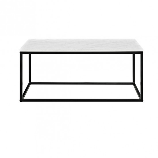 Lowell Open Box Frame Mixed Material Coffee Table - Faux White Marble