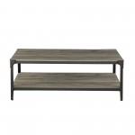 Angle Iron Rustic Wood Coffee Table - Slate Grey