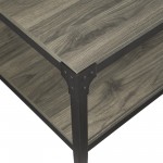 Angle Iron Rustic Wood Coffee Table - Slate Grey