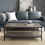 Angle Iron Rustic Wood Coffee Table - Slate Grey
