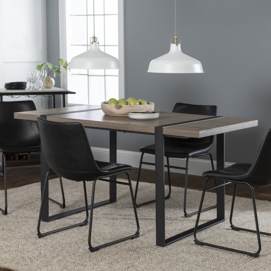 5-Piece Dining Table Set - Driftwood/Black